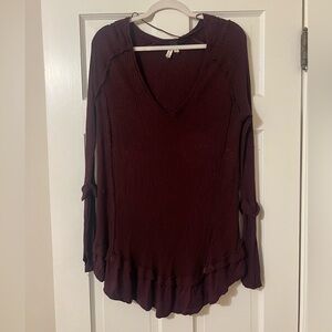 Free People Maroon Thermal Tunic